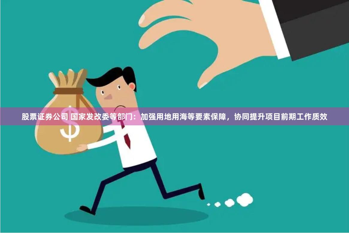 股票证券公司 国家发改委等部门：加强用地用海等要素保障，协同提升项目前期工作质效