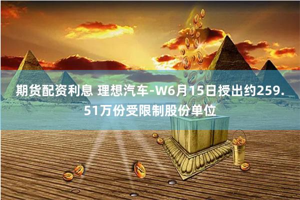 期货配资利息 理想汽车-W6月15日授出约259.51万份受限制股份单位